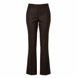TAHARI - Brown Twill Trouser Pant with Flared Leg, Long length, Size 14